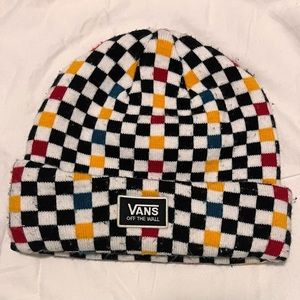 Vans Multicolored Checkerboard Beanie. One size fits all.